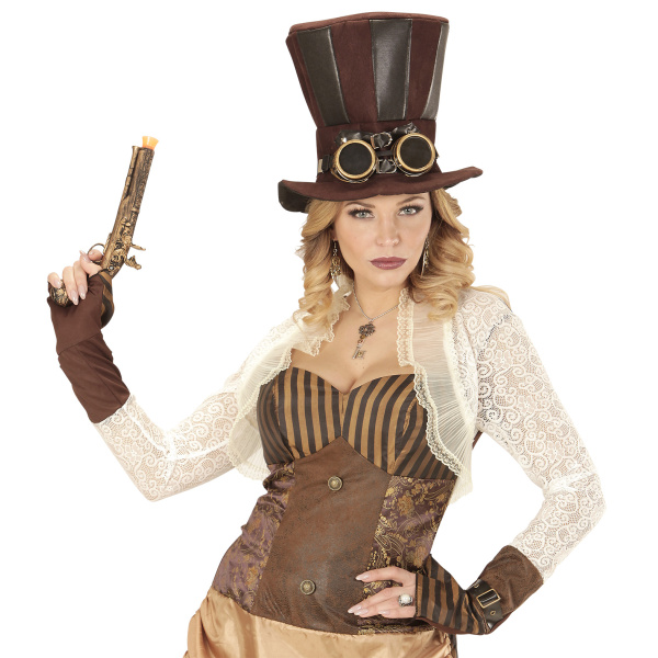 Paire de  BOUCLES D'OREILLES STEAMPUNK AVEC PLUMES – Image 3
