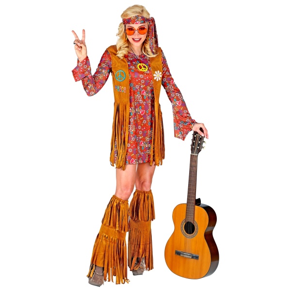 HIPPIE robe, veste, bandeau, couvre bottes avec franges
