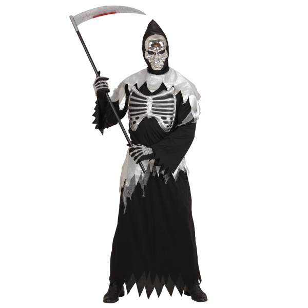 FAUCHEUR DE LA MORT tunique avec cage thoracique, ceinture, masque à capuche