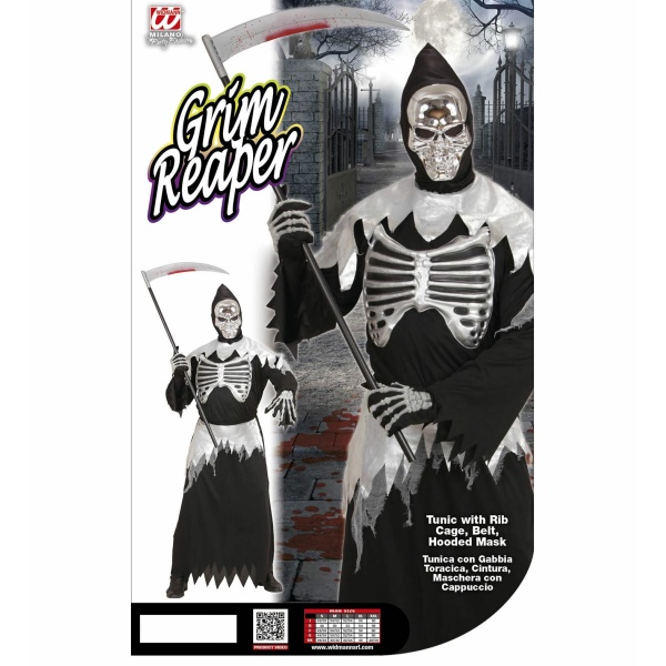 FAUCHEUR DE LA MORT tunique avec cage thoracique, ceinture, masque à capuche – Image 3