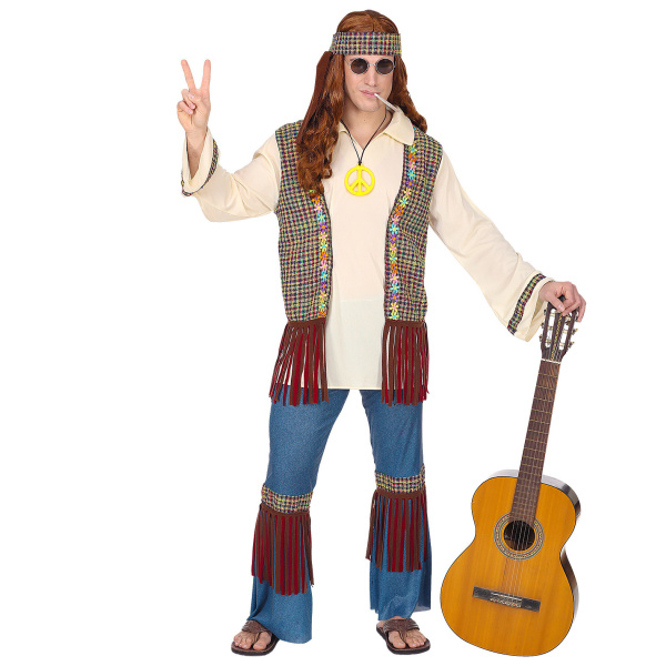 MODE ANNÉES 60 STYLE HIPPIE chemise, pantalon, bandeau