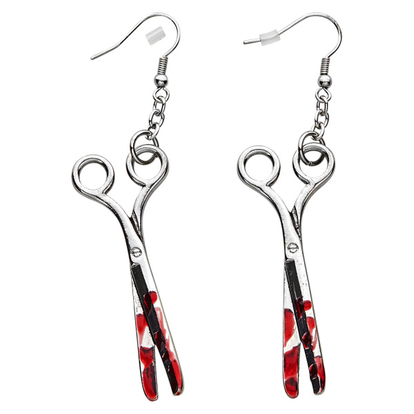 Paires de BOUCLES D'OREILLES CISEAUX SANGLANTS