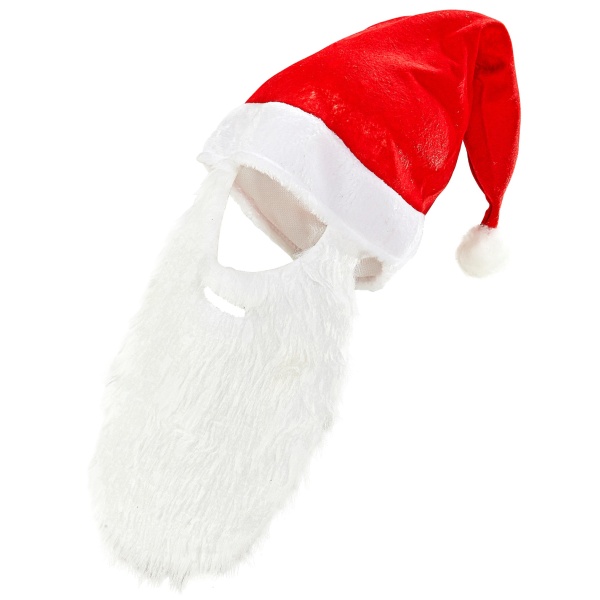 CHAPEAU PERE-NOEL AVEC BARBE en peluche – Image 2