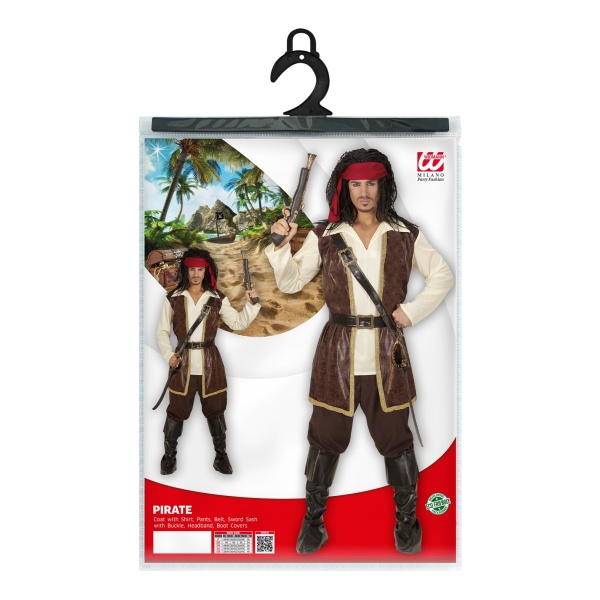 PIRATE casque avec chemise, pantalon, ceinture, porte-epée avec boucle, bandeau, sur-bottes – Image 4