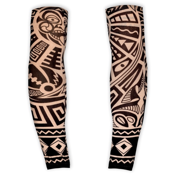 paire de MANCHES TATOUEES TRIBALES aspect naturel