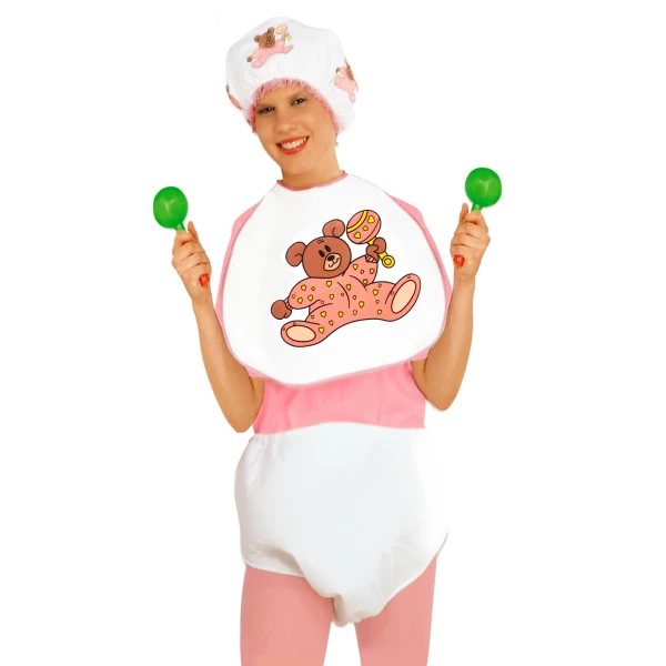 BEBE ROSE set habillage bonnet, bavoir, couche géante – Image 2