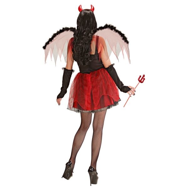 DIABLESSE robe, ailes, gants sans doigts, cornes – Image 3