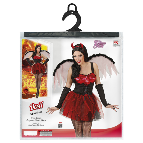 DIABLESSE robe, ailes, gants sans doigts, cornes – Image 4