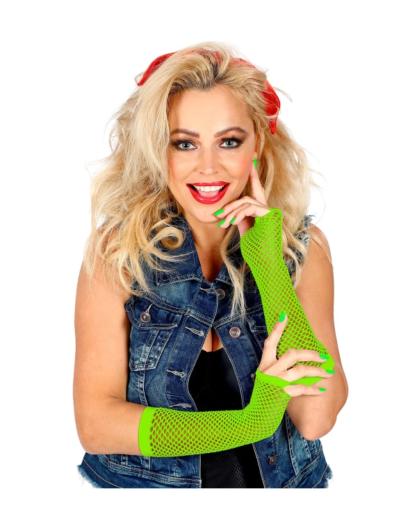 GANTS SANS DOIGTS FILET NEON VERT33 cm