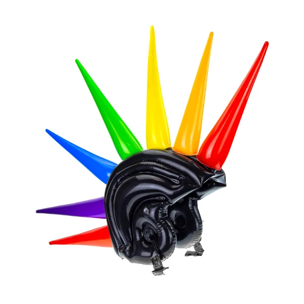 CASQUE CRETE A POINTES MULTI-COLORES GONFLABLE 90 cm – Image 4