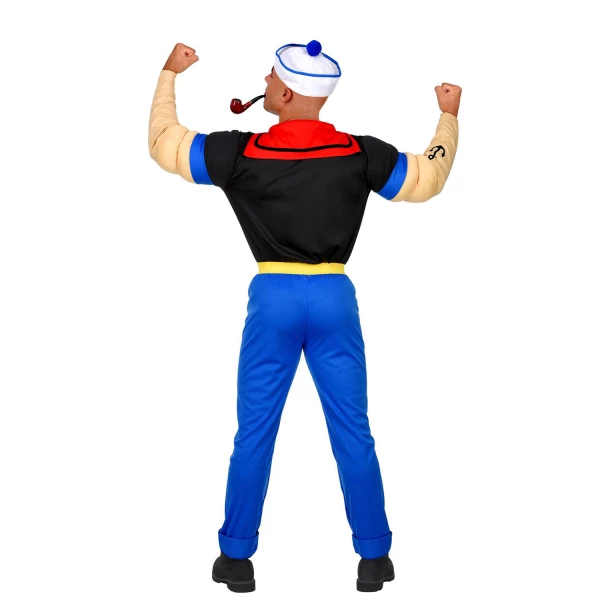 SUPER MARIN T-shirt avec les bras musclés, pantalon avec ceinture, chapeau    M – Image 3