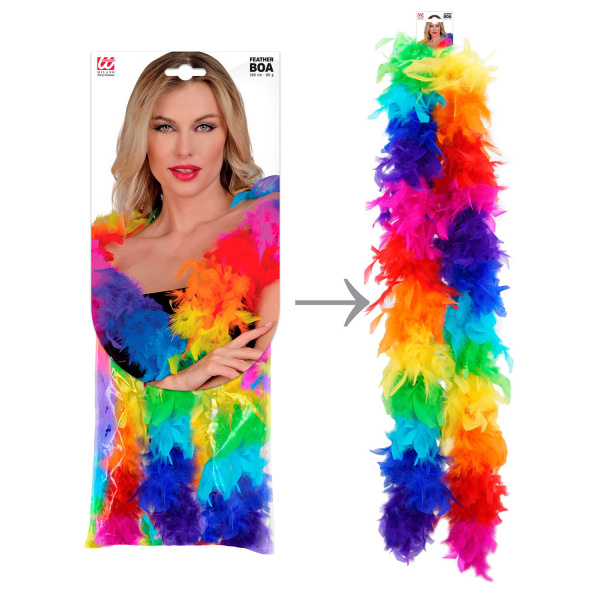 BOA A PLUMES ARC EN CIEL - 1,80 m - 80 g – Image 3