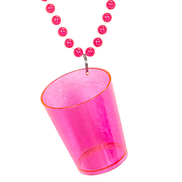 COLLIER VERRE A SHOT ROSE FLUO
