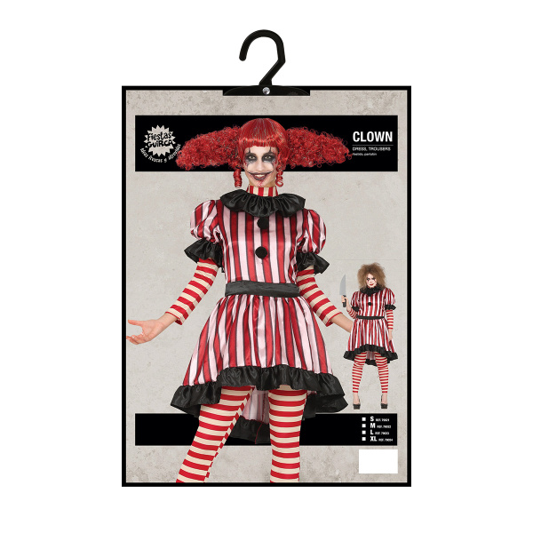 Clown  horreur ligné Femme M – Image 3