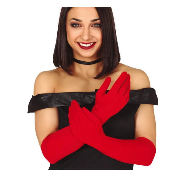Gants long rouge