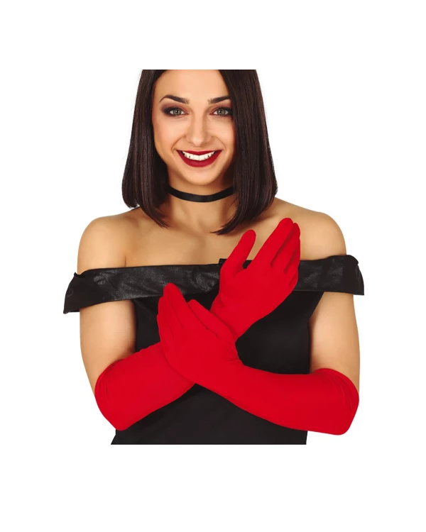 Gants long rouge