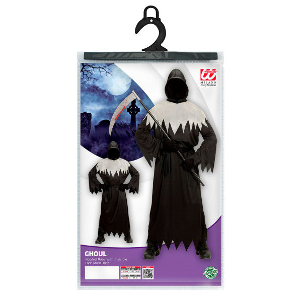 DEMON tunique à capuche, masquecachant le visage, ceinture    140cm – Image 4