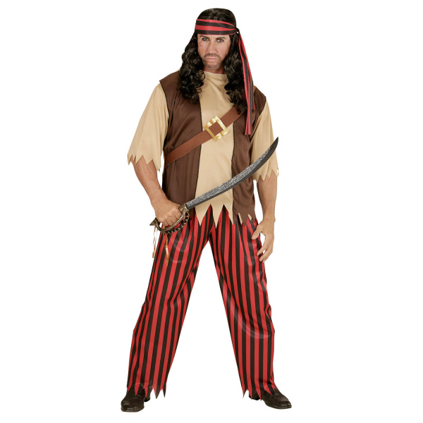 PIRATE chemise avec veston et ceinture, pantalon, bandeau    S