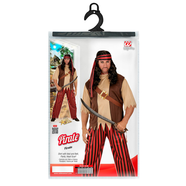 PIRATE chemise avec veston et ceinture, pantalon, bandeau    L – Image 5