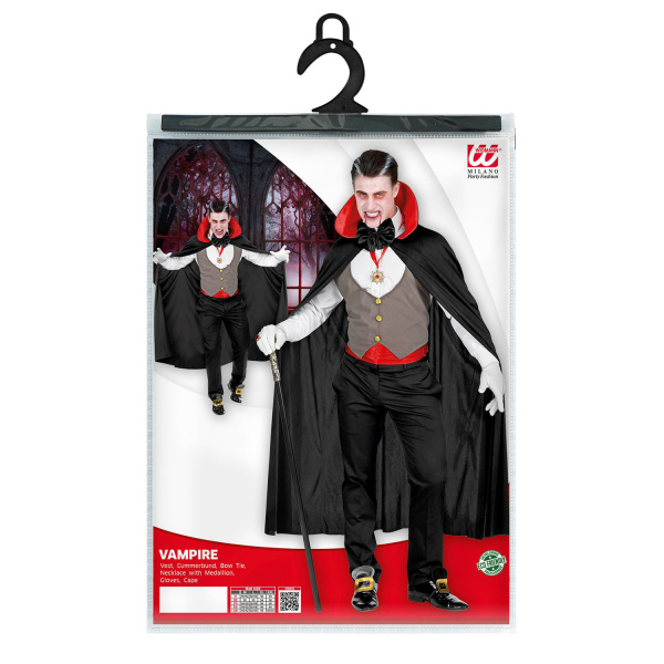 VAMPIRE gilet, ceinture, noeud papillon, collier avec médaillon, gants, Cape    M/L – Image 5