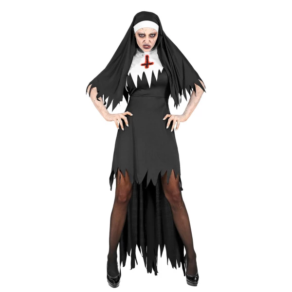 NONNE HORREUR robe avec jupon, coiffe    M