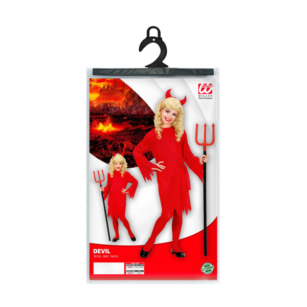 DEMON FILLE robe, ceinture, cornes    128cm – Image 4