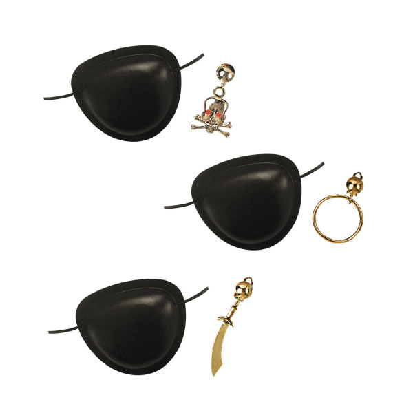 SET PIRATE bandeau d'oeil, boucle d'oreille 3 styles ass. – Image 2