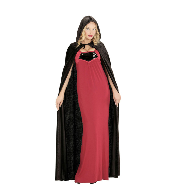 CAPE NOIRE AVEC CAPUCHON de velours - 150 cm – Image 4
