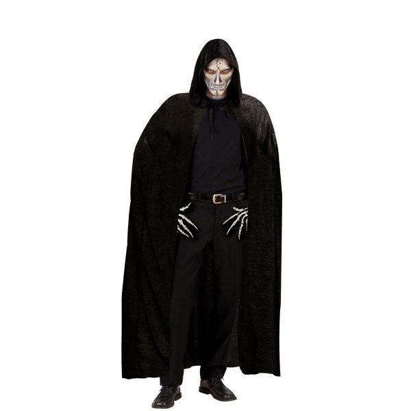 CAPE NOIRE AVEC CAPUCHON de velours - 150 cm – Image 5