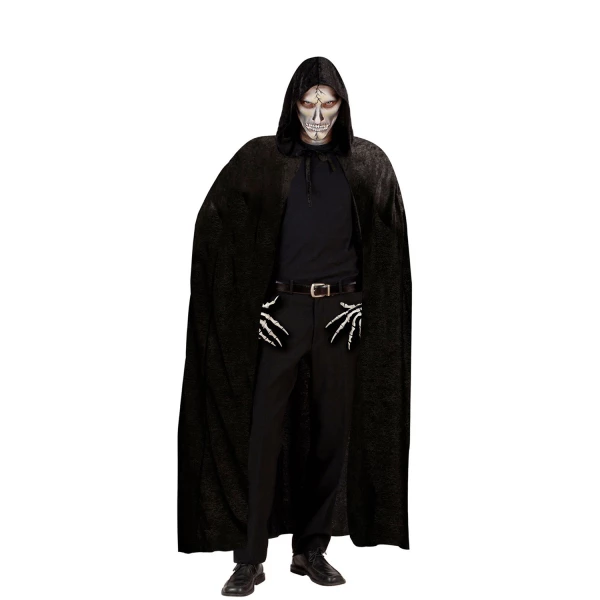 CAPE NOIRE AVEC CAPUCHON de velours - 150 cm – Image 5
