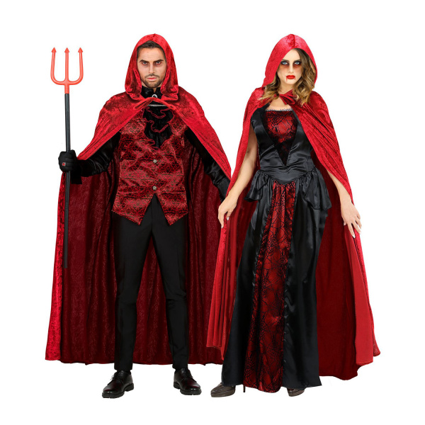 CAPE BORDEAUX AVEC CAPUCHON de velours - 150 cm – Image 2