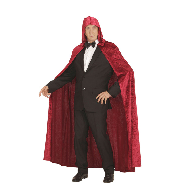CAPE BORDEAUX AVEC CAPUCHON de velours - 150 cm – Image 5