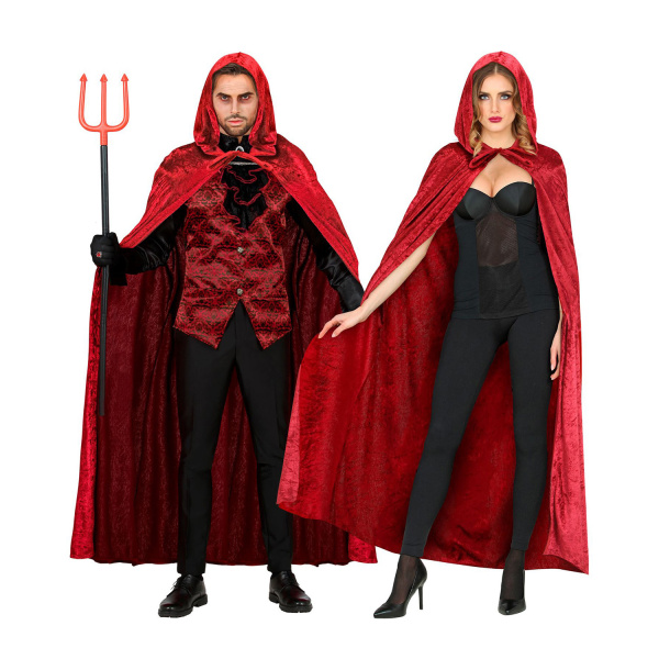 CAPE BORDEAUX AVEC CAPUCHON de velours - 150 cm – Image 6