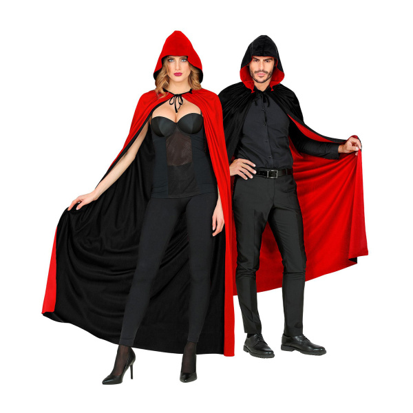 CAPE LUXE DOUBLE FACE ROUGE/NOIREAVEC CAPUCHON - 140 cm