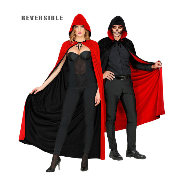 CAPE LUXE DOUBLE FACE ROUGE/NOIREAVEC CAPUCHON - 140 cm – Image 4