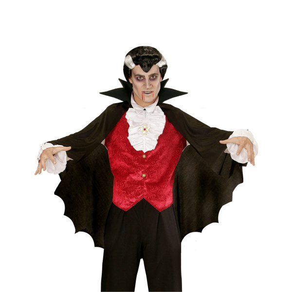 CAPE NOIRE DE VAMPIRE AVEC COLLERETTE 100 cm