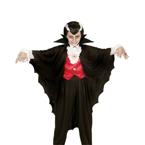 CAPE NOIRE DE VAMPIRE AVEC COLLERETTE 100 cm – Image 2