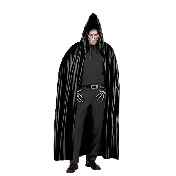 CAPE NOIRE AVEC CAPUCHE 142 cm
