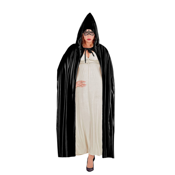 CAPE NOIRE AVEC CAPUCHE 142 cm – Image 4