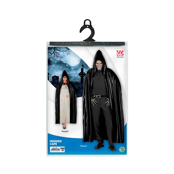 CAPE NOIRE AVEC CAPUCHE 142 cm – Image 5