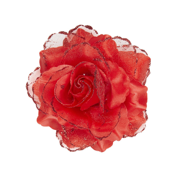 Clip pour cheveux rose rouge