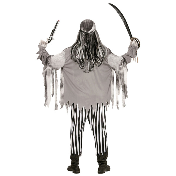 PIRATE DU BATEAU FANTOME chemise avec squelette apparent, veste, pantalon, bandana, cache-oeil    M – Image 3