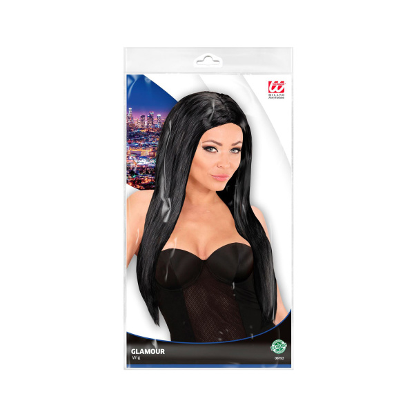 PERRUQUE NOIRE GLAMOUR en sachet – Image 4