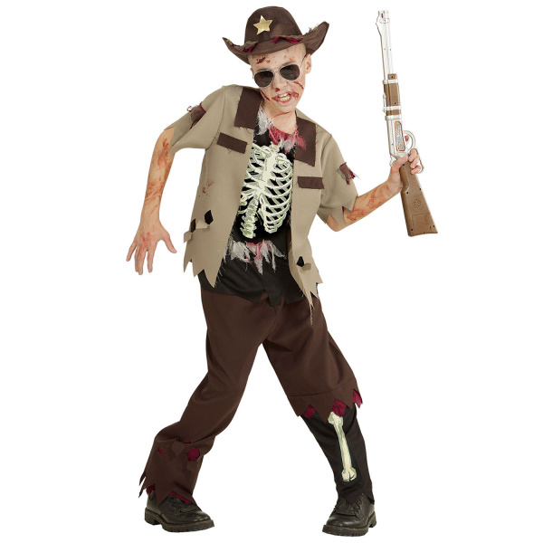 SHERIFF ZOMBIE chemise, pantalon, chapeau    158cm
