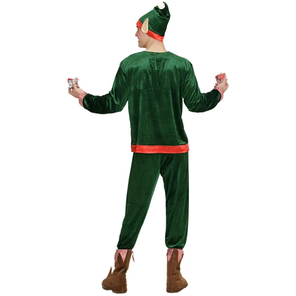 ASSISTANT DU PÈRE NOEL veste, pantalon, sur-chaussures, bonnet avec oreilles    M – Image 3