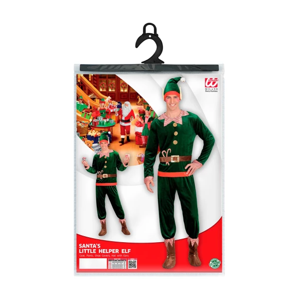ASSISTANT DU PÈRE NOEL veste, pantalon, sur-chaussures, bonnet avec oreilles    M – Image 5