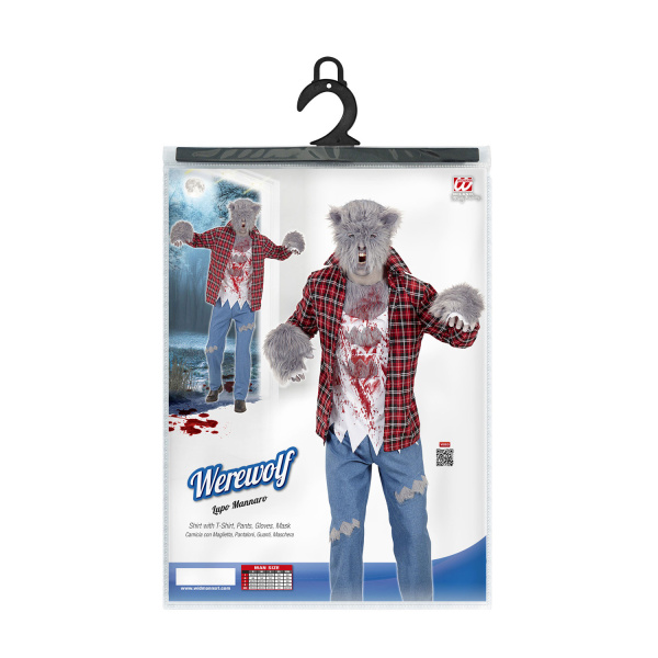 LOUP-GAROU chemise avec T-shirt, pantalon, gants, masque    M – Image 5