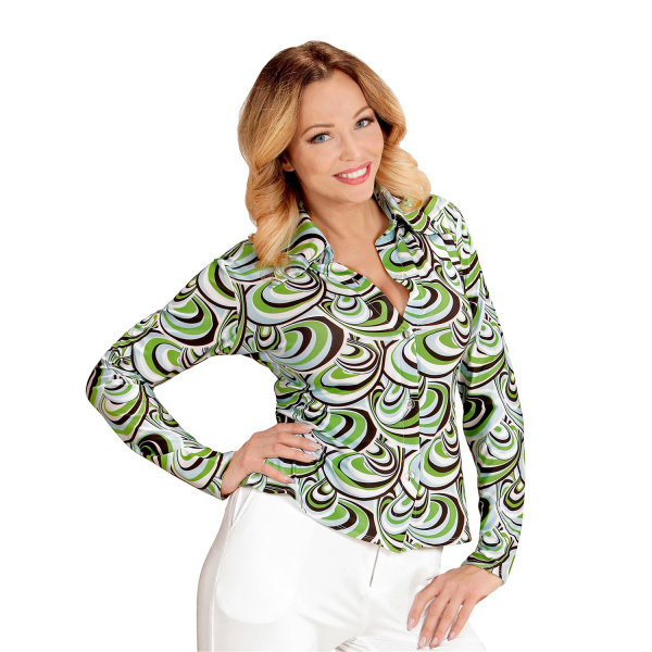 CHEMISE FEMME ANNEES 70 waves    L/XL
