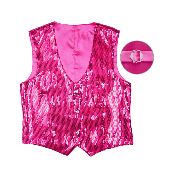 GILET EN PAILLETTES ROSE Homme    L
