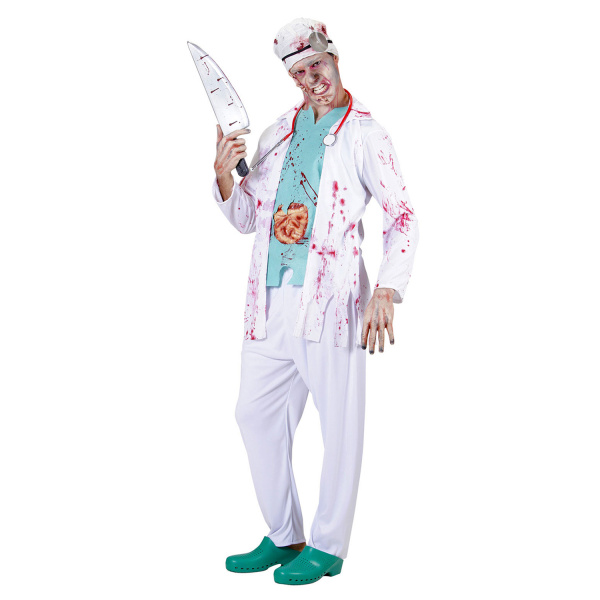 DOCTEUR ZOMBIE blouse de labo avec boyaux, coiffe    M/L – Image 3